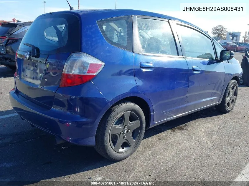 2010 Honda Fit VIN: JHMGE8H29AS008431 Lot: 40751861