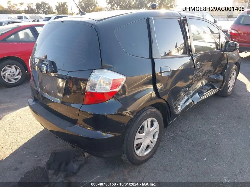 2010 Honda Fit VIN: JHMGE8H29AC001408 Lot: 40755159