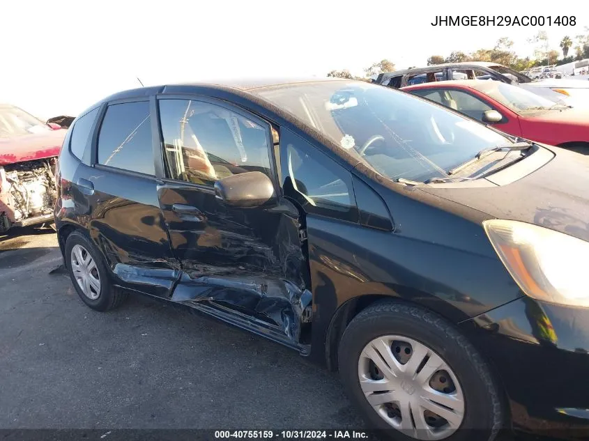 2010 Honda Fit VIN: JHMGE8H29AC001408 Lot: 40755159