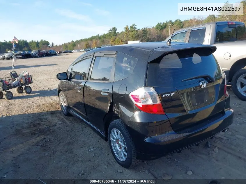 2010 Honda Fit Sport VIN: JHMGE8H41AS022597 Lot: 40785346