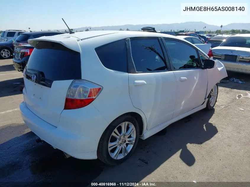 2010 Honda Fit Sport VIN: JHMGE8H65AS008140 Lot: 40816968