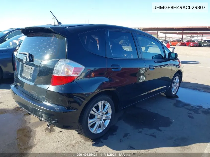 2010 Honda Fit Sport VIN: JHMGE8H49AC029307 Lot: 40825424