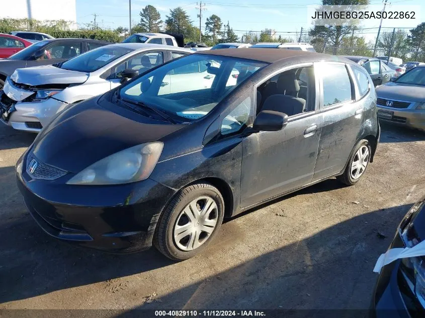 2010 Honda Fit VIN: JHMGE8G25AS022862 Lot: 40829110