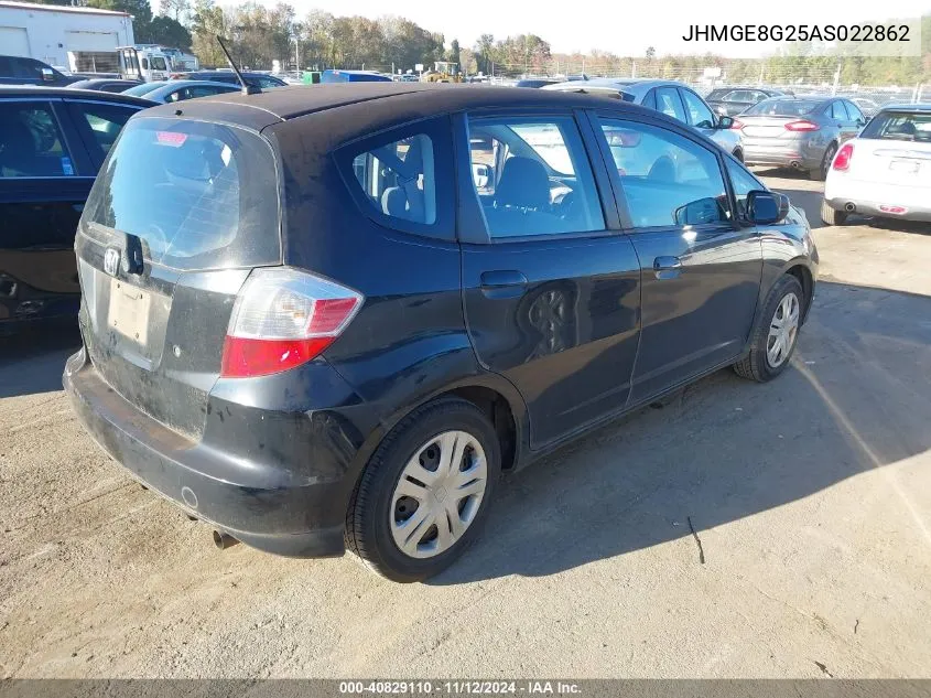 2010 Honda Fit VIN: JHMGE8G25AS022862 Lot: 40829110