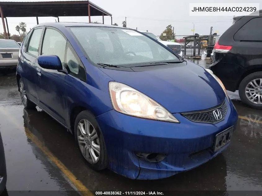 2010 Honda Fit Sport VIN: JHMGE8H44AC024239 Lot: 40838362