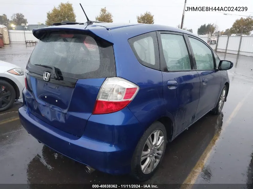 2010 Honda Fit Sport VIN: JHMGE8H44AC024239 Lot: 40838362