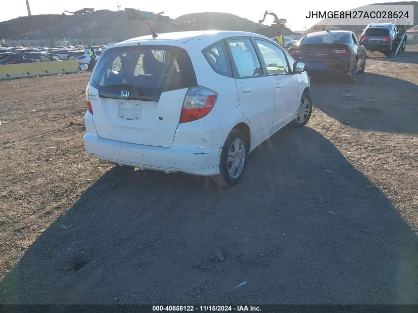 2010 Honda Fit VIN: JHMGE8H27AC028624 Lot: 40858122