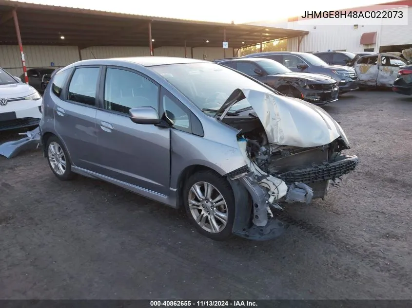 2010 Honda Fit Sport VIN: JHMGE8H48AC022073 Lot: 40862655