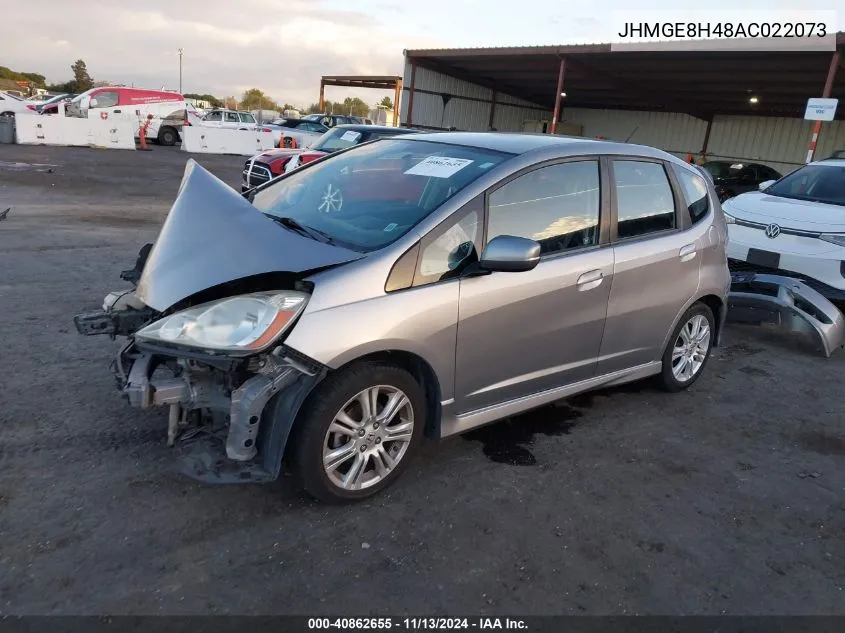 2010 Honda Fit Sport VIN: JHMGE8H48AC022073 Lot: 40862655