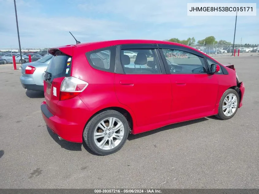 2011 Honda Fit Sport VIN: JHMGE8H53BC015171 Lot: 39357216