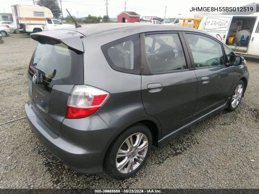 JHMGE8H55BS012519 2011 Honda Fit Sport