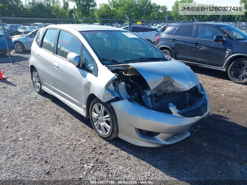 2011 Honda Fit Sport VIN: JHMGE8H52BC027439 Lot: 39577198