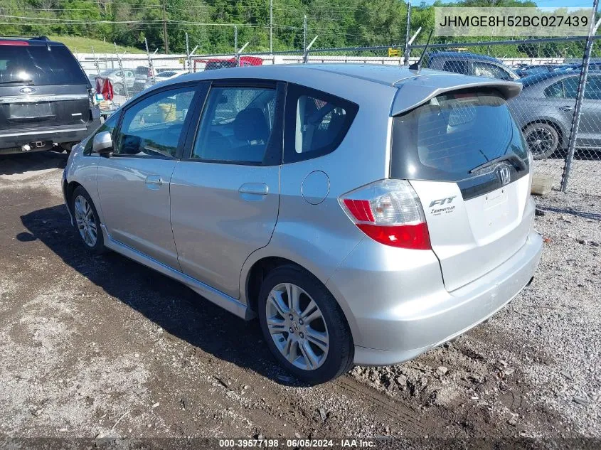 2011 Honda Fit Sport VIN: JHMGE8H52BC027439 Lot: 39577198