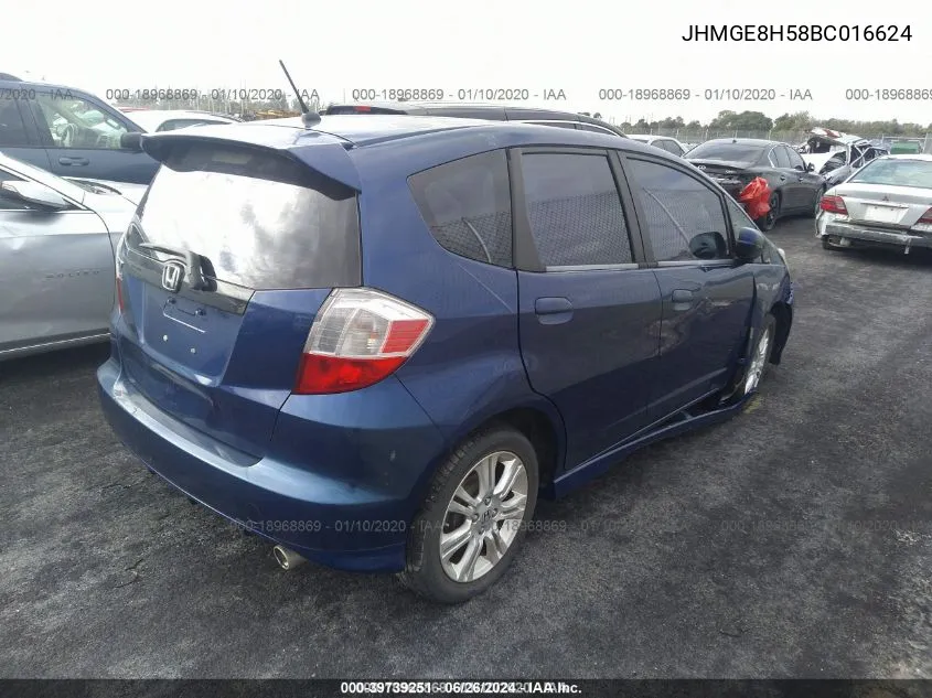 JHMGE8H58BC016624 2011 Honda Fit Sport