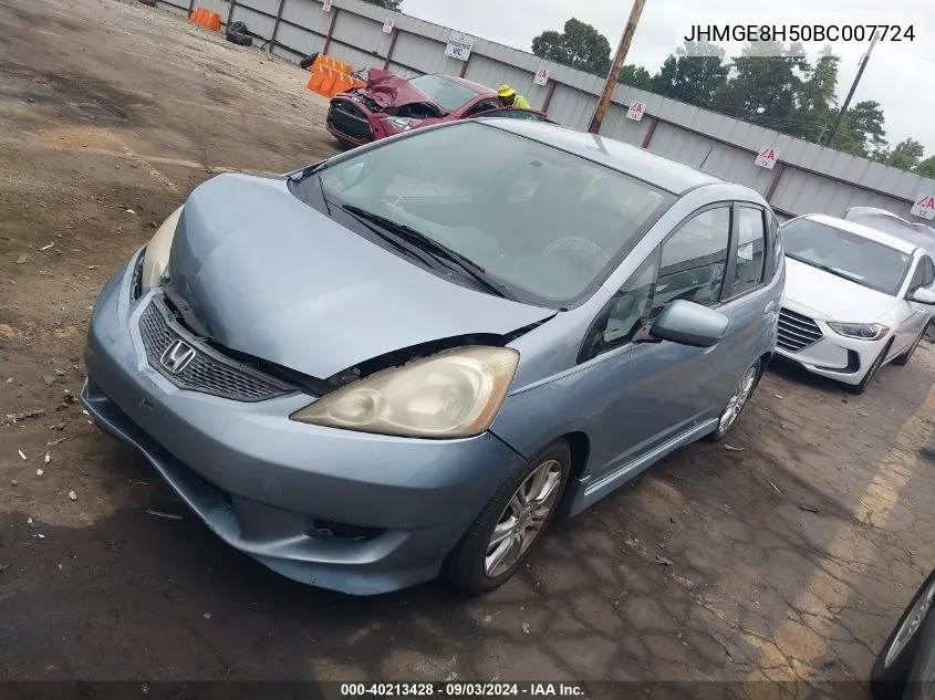 JHMGE8H50BC007724 2011 Honda Fit Sport