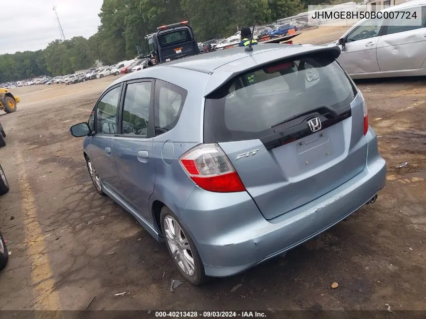 JHMGE8H50BC007724 2011 Honda Fit Sport