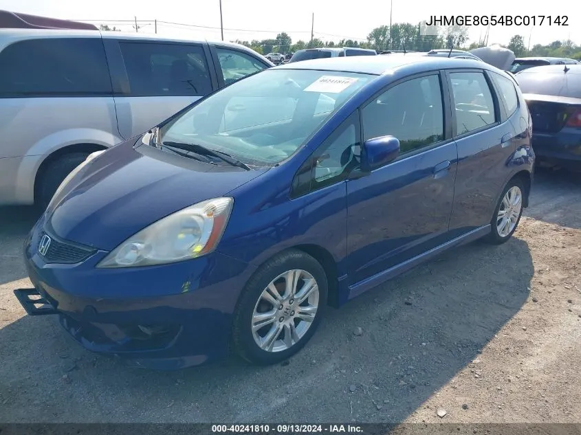 2011 Honda Fit Sport VIN: JHMGE8G54BC017142 Lot: 40241810