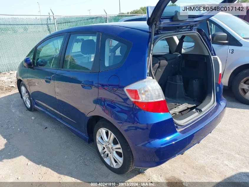 2011 Honda Fit Sport VIN: JHMGE8G54BC017142 Lot: 40241810