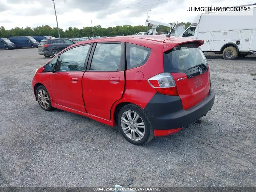 JHMGE8H56BC003595 2011 Honda Fit Sport