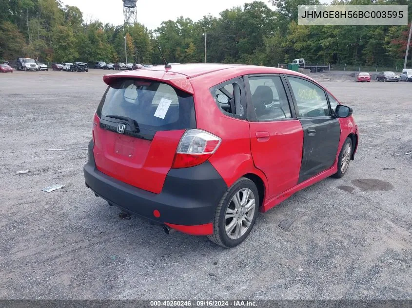 2011 Honda Fit Sport VIN: JHMGE8H56BC003595 Lot: 40250246