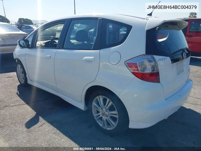 JHMGE8H64BC004379 2011 Honda Fit Sport