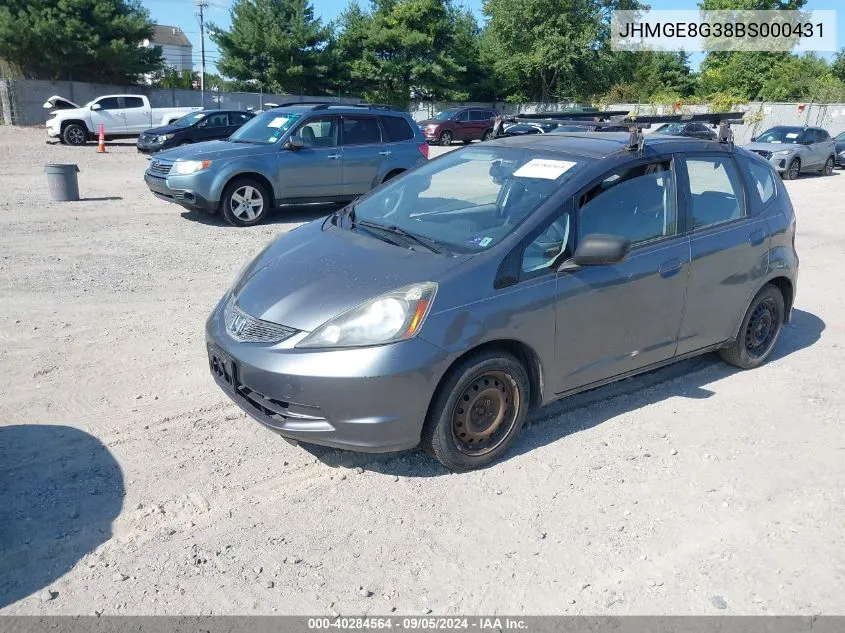 2011 Honda Fit VIN: JHMGE8G38BS000431 Lot: 40284564