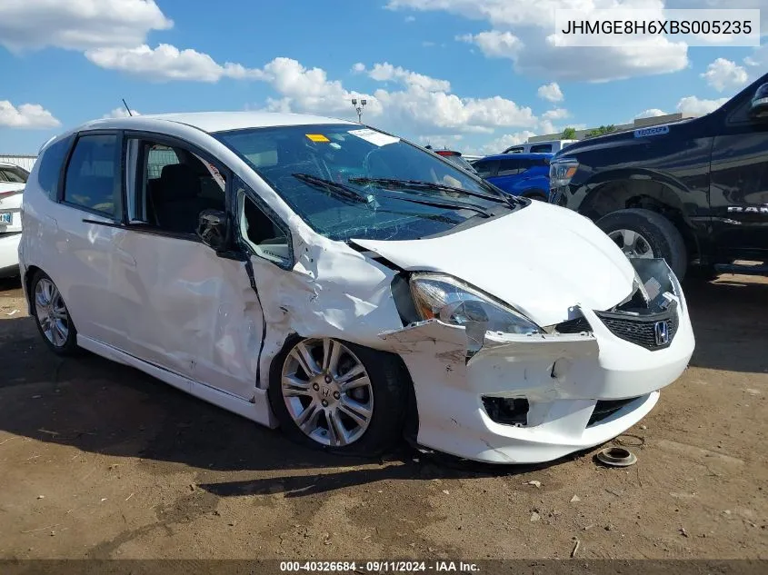 JHMGE8H6XBS005235 2011 Honda Fit Sport