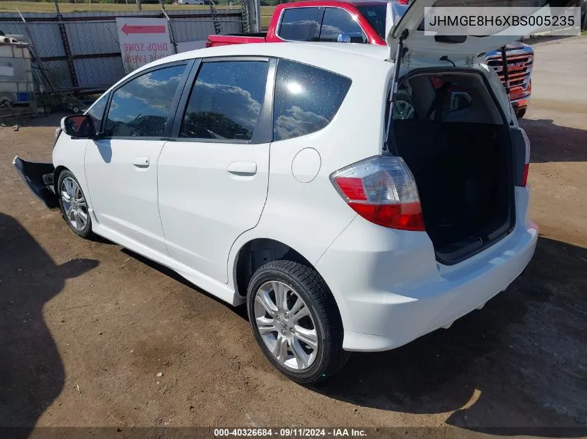 JHMGE8H6XBS005235 2011 Honda Fit Sport