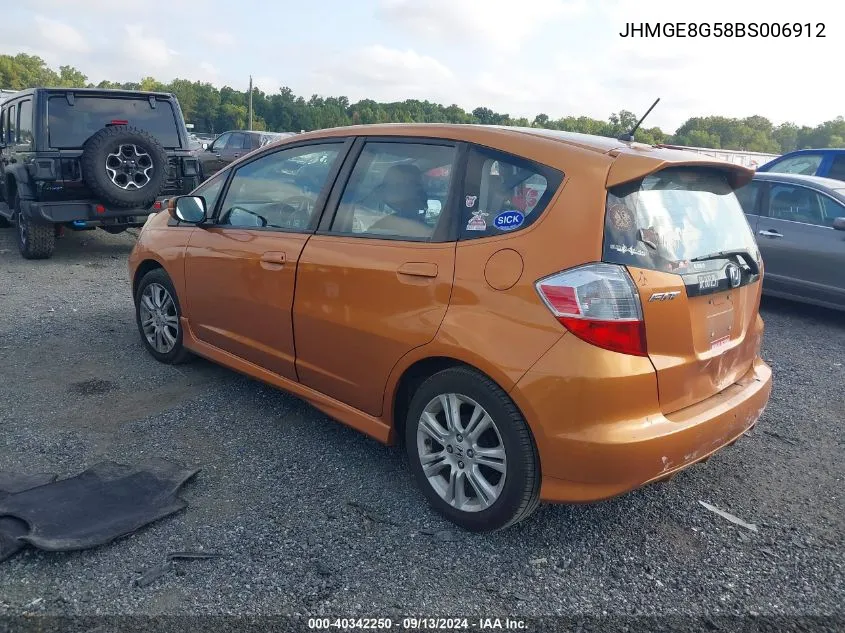 JHMGE8G58BS006912 2011 Honda Fit Sport