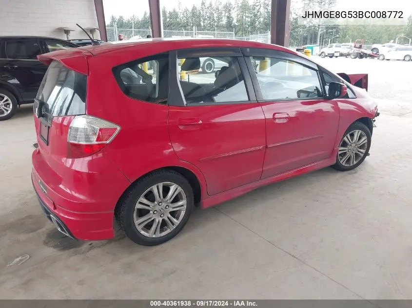 JHMGE8G53BC008772 2011 Honda Fit Sport