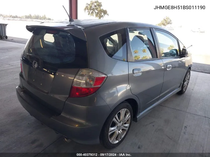 2011 Honda Fit Sport VIN: JHMGE8H51BS011190 Lot: 40379312