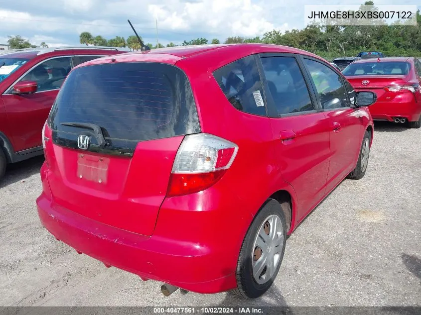 2011 Honda Fit VIN: JHMGE8H3XBS007122 Lot: 40477561