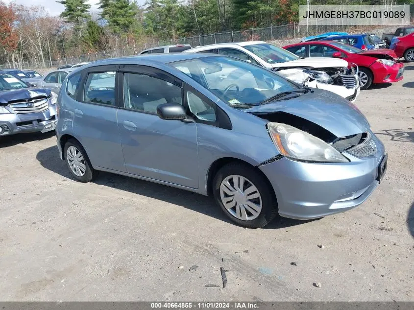 2011 Honda Fit VIN: JHMGE8H37BC019089 Lot: 40664855