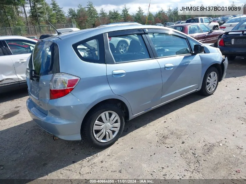 2011 Honda Fit VIN: JHMGE8H37BC019089 Lot: 40664855