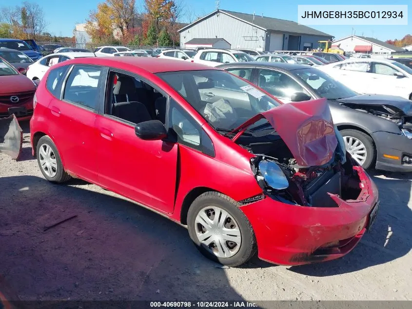 2011 Honda Fit VIN: JHMGE8H35BC012934 Lot: 40690798