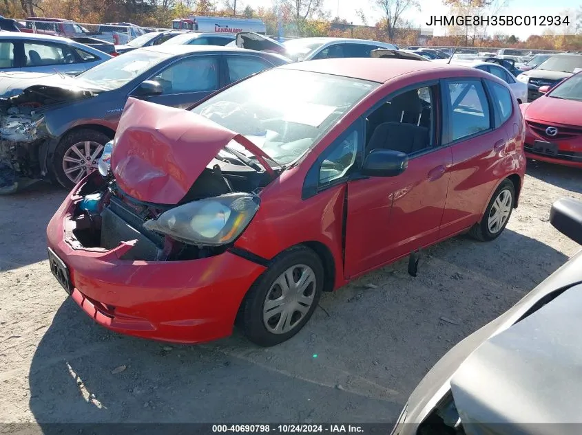 2011 Honda Fit VIN: JHMGE8H35BC012934 Lot: 40690798