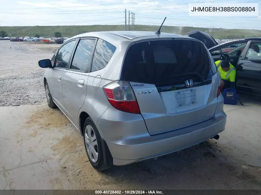 2011 Honda Fit VIN: JHMGE8H38BS008804 Lot: 40728402