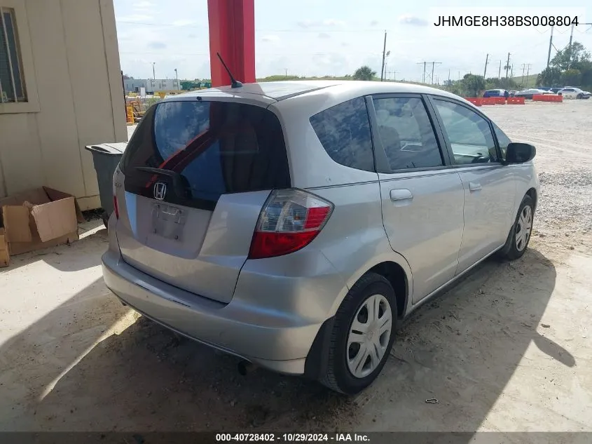 2011 Honda Fit VIN: JHMGE8H38BS008804 Lot: 40728402