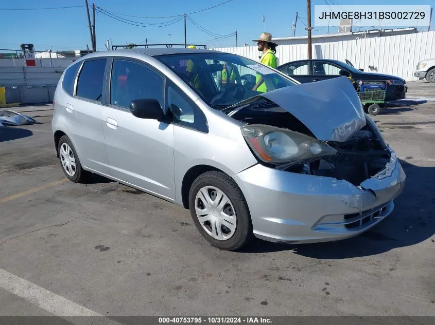 2011 Honda Fit VIN: JHMGE8H31BS002729 Lot: 40753795