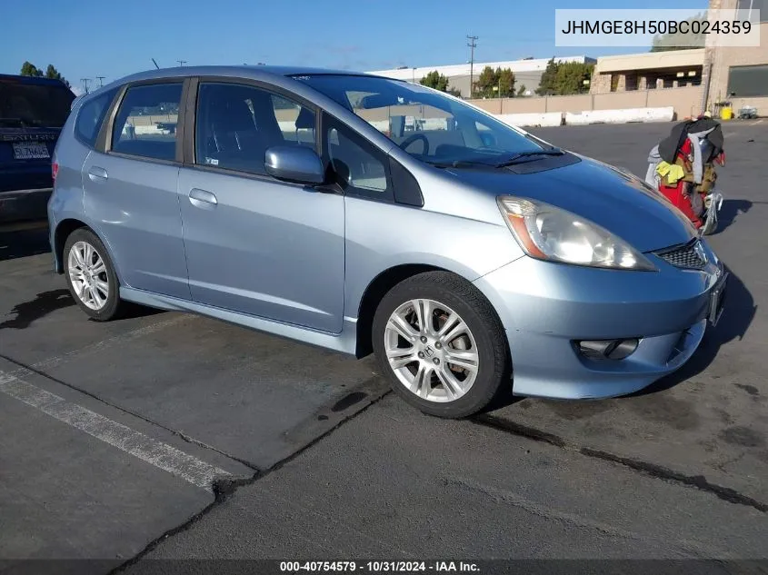 2011 Honda Fit Sport VIN: JHMGE8H50BC024359 Lot: 40754579