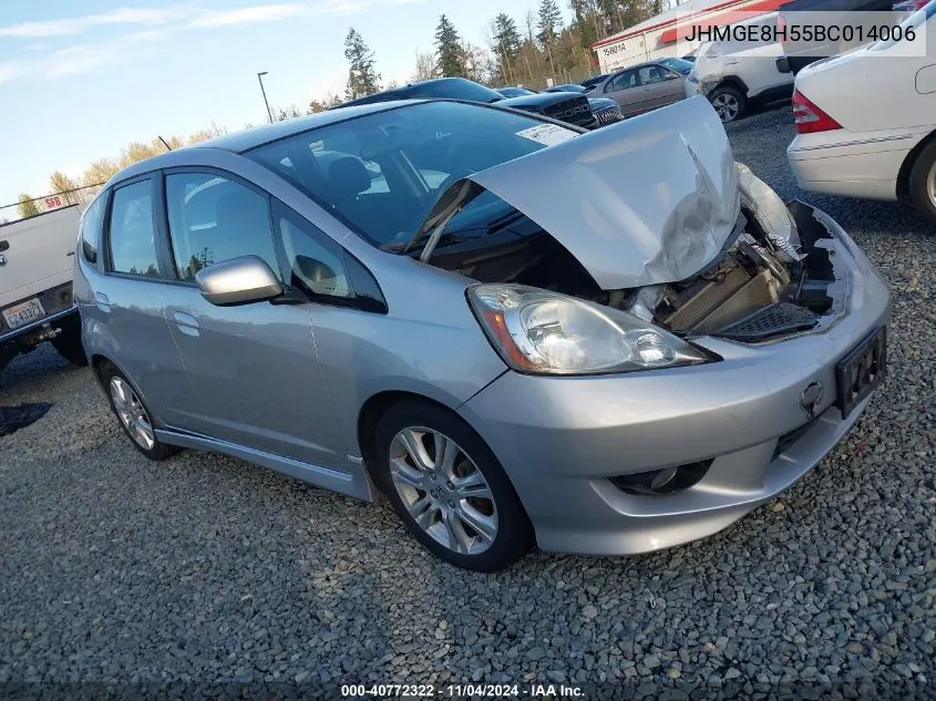 2011 Honda Fit Sport VIN: JHMGE8H55BC014006 Lot: 40772322