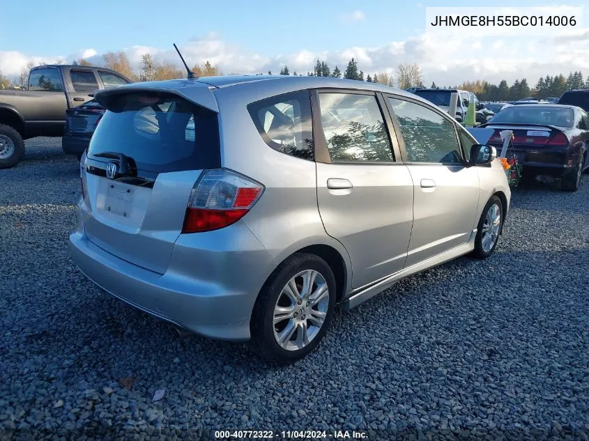 2011 Honda Fit Sport VIN: JHMGE8H55BC014006 Lot: 40772322