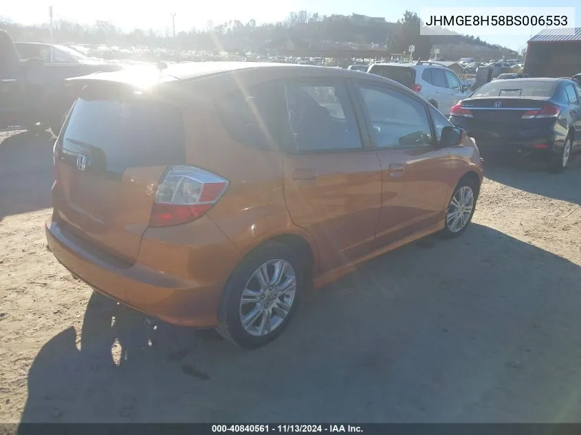 JHMGE8H58BS006553 2011 Honda Fit Sport