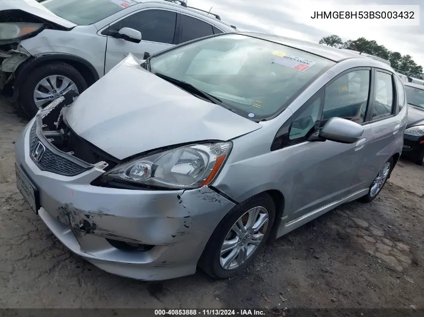 2011 Honda Fit Sport VIN: JHMGE8H53BS003432 Lot: 40853888