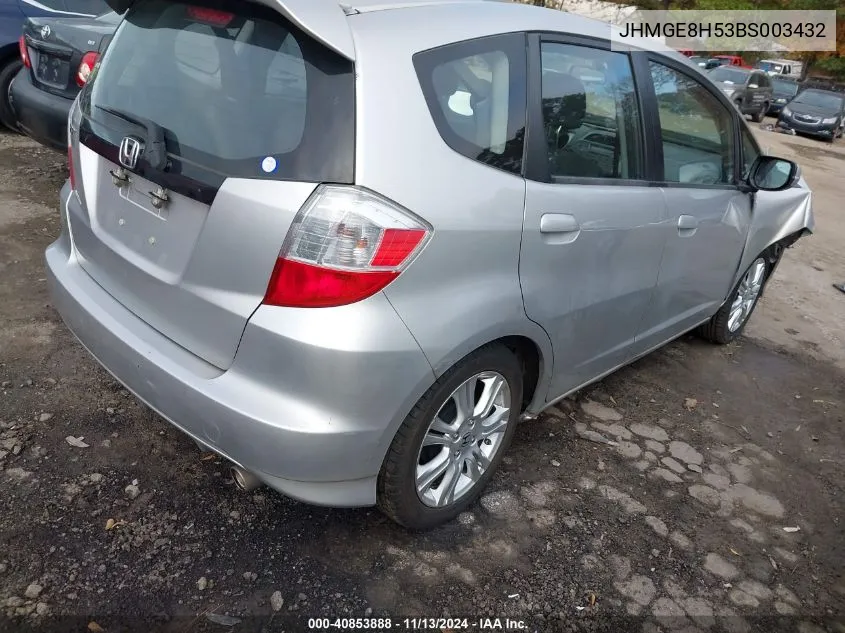 2011 Honda Fit Sport VIN: JHMGE8H53BS003432 Lot: 40853888