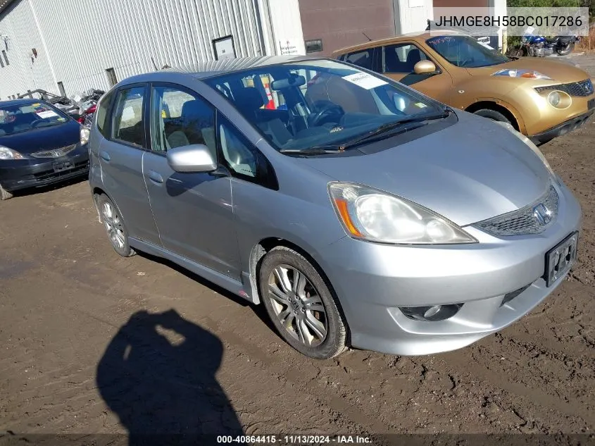 2011 Honda Fit Sport VIN: JHMGE8H58BC017286 Lot: 40864415