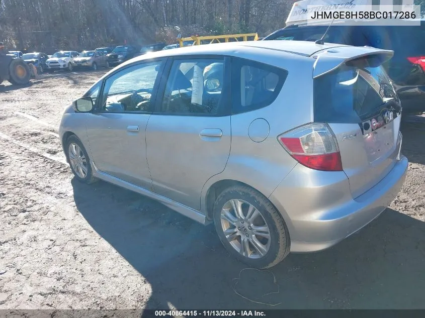 2011 Honda Fit Sport VIN: JHMGE8H58BC017286 Lot: 40864415