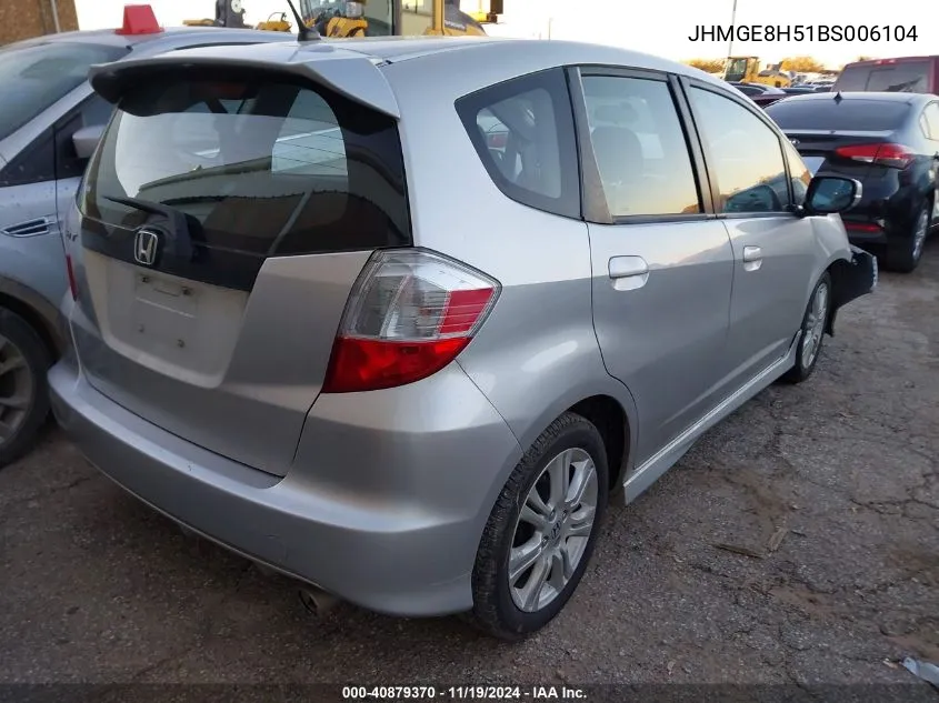 2011 Honda Fit Sport VIN: JHMGE8H51BS006104 Lot: 40879370