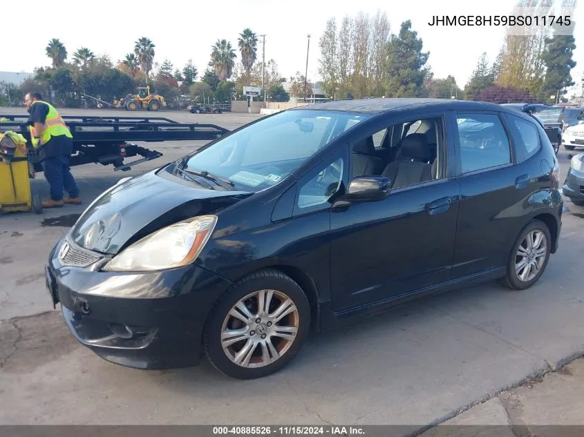 2011 Honda Fit Sport VIN: JHMGE8H59BS011745 Lot: 40885526