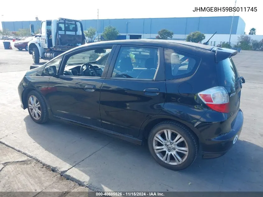 2011 Honda Fit Sport VIN: JHMGE8H59BS011745 Lot: 40885526